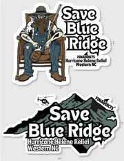Hurricane Helene Relief Stickers - Save Blue Ridge